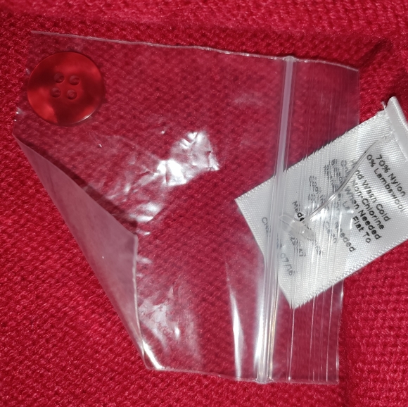 🆕Talbots | Lambswool Fair Isle Holiday Nordic Cardigan Sweater in Red Size 2XP - Picture 9 of 10